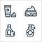 Medicine line icons. linear set. quality vector line set such as antiseptic, syrup, cream