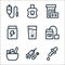 medicine line icons. linear set. quality vector line set such as drops, drugs, ayurvedic, herbal tea, effervescent, glucose,