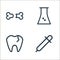 medicine line icons. linear set. quality vector line set such as eyedropper, tooth, medical laboratory