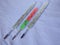 Medicine Medical Health Care Industry Three Thermometers Set Laying On The Clear Soft Light Blue Background Copy Paste Text Space