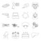 Medicine,organ, art and other web icon in outline style.transportation, Mine, army icons in set collection.