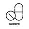 Medicine outline icon design style illustration on white background