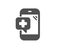 Medicine phone icon. Mobile medical help sign. Vector