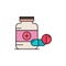 medicine, Pill, capsule, drugs, tablet Flat Color Icon Vector