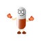 Medicine pill character mascot