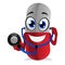 Medicine Pill Mascot holding a Stethoscope