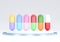 Medicine Pills in several pastel colors.