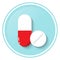 Medicine Pills vector, capsules Icons of medication. Pharmacy and drug symbols