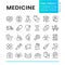 Medicine pixel perfect linear icons set