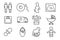 Medicine and pregnancy vector line icons set