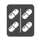 Medicine prescription package capsules medication silhouette icon style