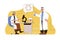 Medicine and science concept. Doctor and laboratory assistant doing research in lab situation. Medical clinic people scene. Vector