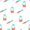 Medicine Seamless Pattern with Syringe. Vector Background