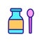 Medicine and spoon icon vector. Isolated contour symbol illustration