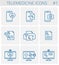 Medicine and telemedicine vector outline icon set.