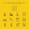 Medicine thin line icon set