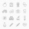 Medicine thin line icons