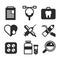 Medicine vector icons set. Doctors tools for