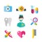 Medicine vector icons set. Doctors tools for