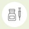 Medicine vial and syringe icon - botox injections and vaccination