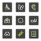 Medicine web icons set 2, grey square buttons