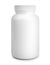 Medicine white pill bottle isolated on white background