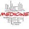 Medicine Word Cloud Concept in Red and Black