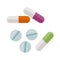 Medicines, Pills and tablets colorful illustration