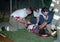 Medics work on a injured child