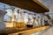 Medieval age grocery store shelves with bottles, La Mota complex museum, Alcalá la Real,Andalucía, Spain