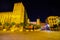 The medieval Alcazar Palace in Seville at night, Spain