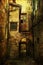 Medieval alley in Italy with grunge texture