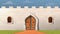 Medieval ancient castle entrance vector concept