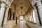 Medieval arcades in historic Estemoz, Portugal