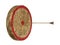 Medieval archery target with arrow 3d rendering