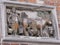 Medieval architectural details on buildings in Bruge, Belgium