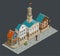 Medieval Architecture Isometric Composition