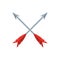 Medieval arrows crossed flat style icon