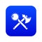 Medieval axe and mace icon blue vector