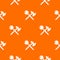 Medieval axe and mace pattern vector orange
