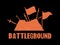 Medieval battleground in pixel art style. Battlefield in the style of 80s video game 8-bit graphics. After the battle