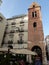 Medieval bell tower of Pietrasanta in the historic center of Naples in Italy.