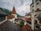 The medieval Bran fortress known as Dracula castle in Transylvania, Romania. Historical saxon style stronghold in the heart of