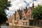 Medieval buildings along the canals. Bruges. Belgium