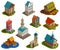 Medieval Buildings Isometric Set