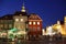 Medieval buildings in Market Square at night. Poznan. Poland