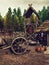 Medieval camp in the forest