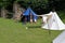 Medieval campground for tournament participants