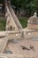 Medieval cannons in the tower of Castel Sant`Angelo Castle of Holy Angel, Rome,