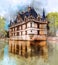 Medieval castle Azay le Rideau, Loire Valley, France.